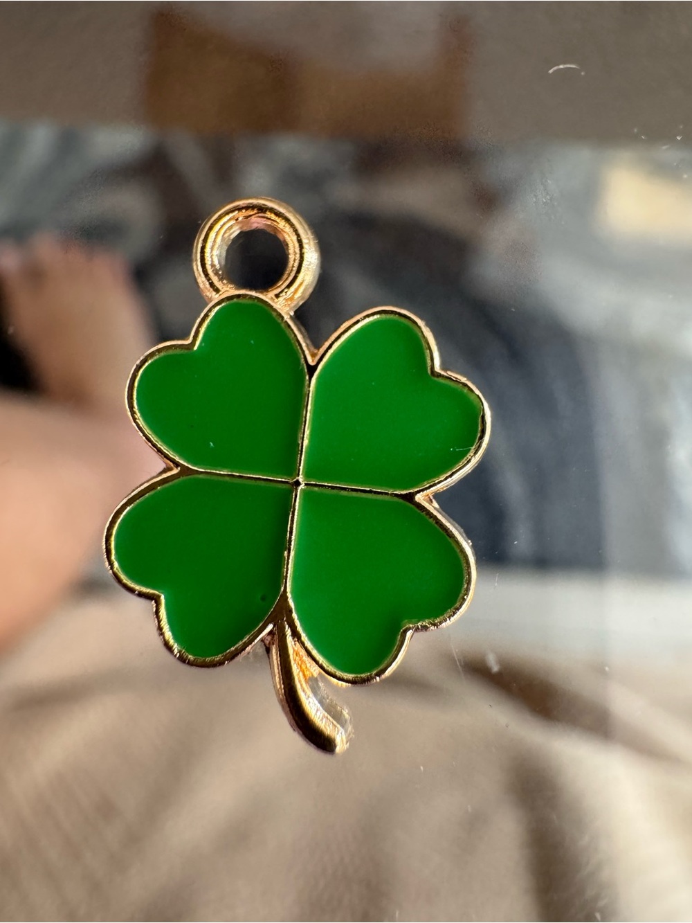Green Four-Leaf Clover Pendant Charm - Women Jewelry